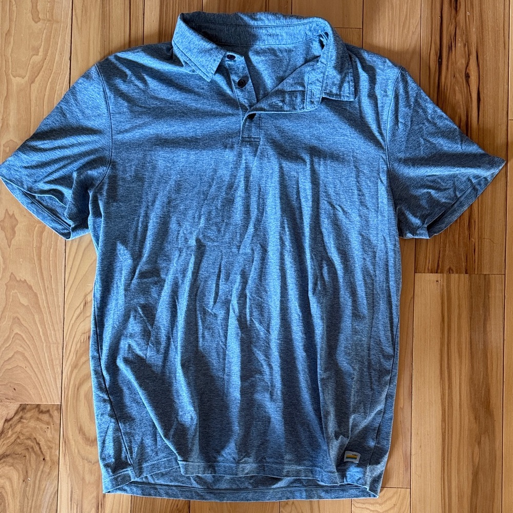 Vuori Heathered Blue Polo Shirt
